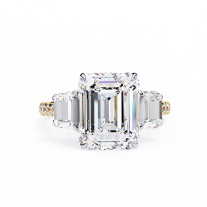 Anillo de Oro Sólido de 14K con Diamante Cultivado en Laboratorio de Corte Esmeralda de 2.5 CT, Diseño de Moda, para Compromiso, Boda o Aniversario - Product Image 1