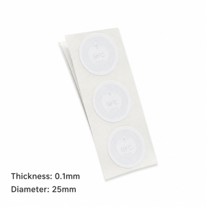 Etiqueta Adhesiva Redonda Blanca NFC con Respaldo Autoadhesivo, Etiqueta Inteligente RFID NTAG2x3 - Product Image 4