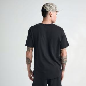 T-shirt en coton noir premium pour homme, décontracté, à manches courtes, basique, respirant, streetwear d'été, uni, logo personnalisé, vente en gros - Product Image 3