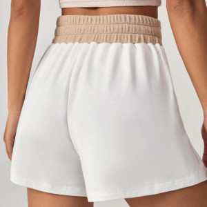 Shorts Deportivos de Mujer, 100% Algodón, Color Verde Menta, Cintura Elástica, Corte Regular, Tejido Transpirable de Secado Rápido, Estilo Urbano - Product Image 4