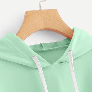 Hoodies courts pour femmes, style streetwear automne/hiver, 100% coton, respirants, séchage rapide, doublés, manches longues, personnalisables à l'avant - Product Image 2
