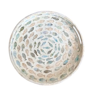 Luxury Mother of Pearl Serving Tray Handmade Inlay <b>Shell</b> Decorative Tray for Home Hotel Restaurant Serving and Gift Use - Product Image 1