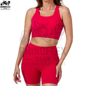 Conjunto Deportivo de Alta Calidad para Mujer, Venta al Por Mayor, Bra Deportivo y Pantalones Cortos de Cintura Alta, Secado Rápido, para Gimnasio y Fitness - Product Image 5