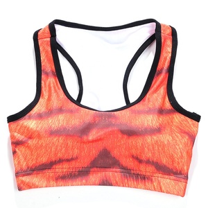 Nouveau soutien-gorge de sport pour femme en tissu élasthanne sans couture, imprimé par sublimation haute performance, rembourré, pour le yoga, la gym et le fitness - Product Image 4