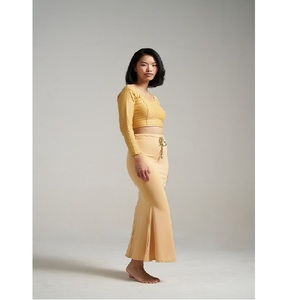 Polyester Fish Cut Saree Shapewear Petticoat Women High Waist Body Shaper Skirt Seamless Slim Fit Underskirt <b>for</b> Saree Use - Product Image 4