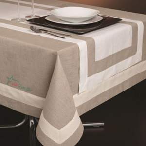 Mantel de Lino Bordado a Mano, Elegante y Lujoso, Tamaño Personalizado, Alta Calidad, Artesanía Tradicional de Punto de Cruz VNAP - Product Image 1