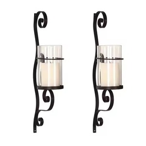 Portavelas de Pared de Hierro para Restaurante, Soporte de Velas Montado en la Pared, Decoración Moderna para Interiores - Product Image 5