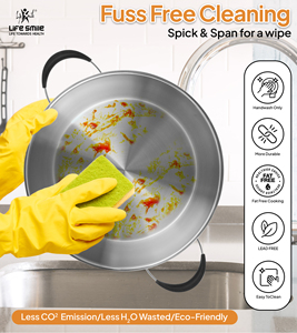 Luxury 6-Piece 18/10 Stainless <b>Steel</b> <b>Pot</b> Set with Silicone-Edged Lids and Silicone-Wrapped Handles - Product Image 3