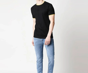 เสื้อฝึกซ้อมยืดหยุ่นได้ ผลิตภัณฑ์เสื้อผ้าออกกำลังกายแห้งเร็วสำหรับผู้ชาย เสื้อยืดวิ่งฟิตเนสระบายอากาศได้ดี พรีเมียม - Product Image 1