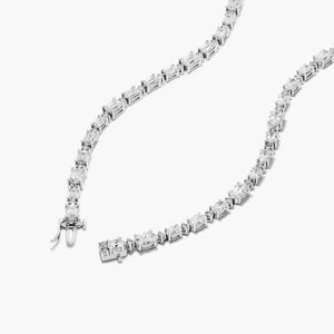 White Gold Cascading Lab-Grown Diamond Lariat <b>Necklace</b> - Product Image 2