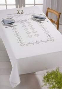 Mantel bordado elegante y lujoso Artesanía de punto de cruz y costura fresca Nuevo - Product Image 2