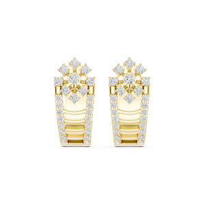 14K Rose Gold Round Lab-Grown Diamond Drop Earrings for Women Wedding Wear Earring New Grown Diamond - Product Image 1