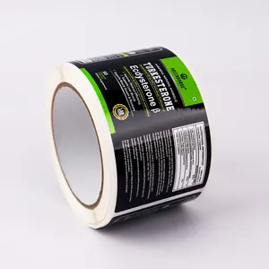 Custom Holographic PET Sticker Rolls-Durable Waterproof Black Gold Foil <b>Labels</b> for Promotional Brand Logo - Product Image 5