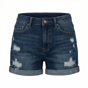 <b>Stretch</b> Women Ripped <b>Denim</b> Shorts Elastic Summer Plus Large Size Girls Customized Color Casual Fashion Outfit Design - Product Image 1