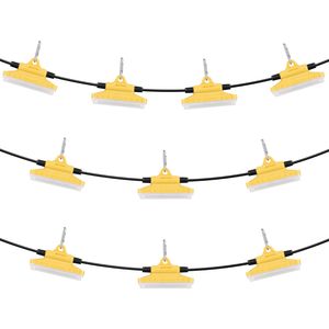 Catena di Luci LED da Cantiere 100FT 150W 15000LM 10 Pezzi, Luce da Lavoro 5000-5500K IP65 Impermeabile con Ganci per Costruzioni - Product Image 1