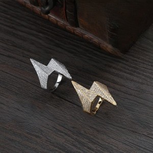 Anillo de Cóctel con Diseño de Flecha, Incrustaciones de Diamantes, Chapado en Oro de 18K, Plata 925, Unisex, Joyería de Uso Diario - Product Image 2