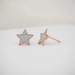 Pendientes de Diamantes Cultivados en Laboratorio, Oro Sólido de 14K, Regalo de Aniversario para Mujer, 52 Piedras Engastadas, Joyería Minimalista - Product Image 2