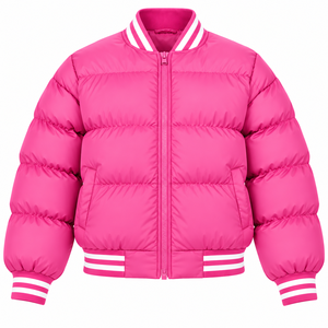 Chaqueta de invierno para mujer, tipo puffer, con cuello alto, cierre de cremallera, alternativa a la plumón, corte holgado, informal, estilo bomber. - Product Image 4