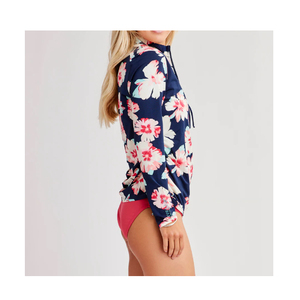 Maillot de surf et de natation à manches longues pour femme, personnalisé, en Spandex/Nylon 240g, 100% prérétréci, service OEM - Product Image 2