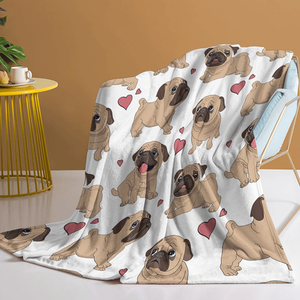 Coperta in flanella con motivo Pug per Halloween, morbida e leggera, con paesaggi naturali, multifunzionale per divano, ufficio, letto, viaggi - Product Image 1