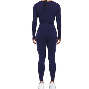 Legging femme taille haute en maille sans couture extensible, coupe sportive, effet push-up et gainant ventre plat - Product Image 5