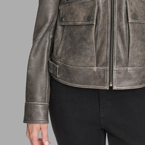 High Quality Women Genuine <b>Leather</b> <b>Jacket</b> Winter Latest Style Custom Logo Woman Clothes Outerwear <b>Long</b> Sleeve <b>Leather</b> <b>jackets</b> - Product Image 5