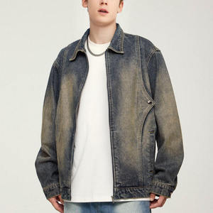 Veste en jean décontractée unisexe de haute qualité, 100% coton, col montant, logo sur le devant, respirante, séchage rapide, réversible - Product Image 1