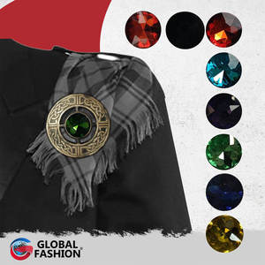Broche para Kilt de Hombre con Piedras, Diseño Escocés a Cuadros, Estilo Celta, Chapado Antiguo, Joyería Vintage, Venta al por Mayor Personalizada 2026 - Product Image 4