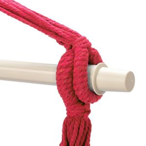 Sedia Sospesa Distintiva in Tela di Cotone con Cuscini Arcobaleno, Comoda Sedia in Corda - Product Image 2