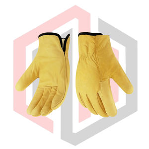 Gants de sécurité pour conducteur en cuir pleine fleur de vachette, doublure intérieure antidérapante, anti-coupure, sans silicone, sans poudre, usage général - Product Image 3