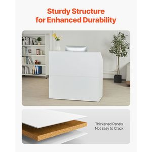 โต๊ะเคาน์เตอร์ต้อนรับทรงสี่เหลี่ยมผืนผ้าขนาด 46 นิ้ว สำหรับสำนักงานหรือร้านค้าปลีก - Product Image 3