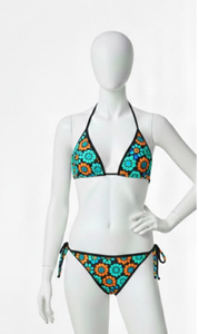 Bikini Triangular con Estampado Floral y Sublimación de Logotipo Personalizado al por Mayor - Product Image 2