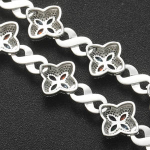 Bracelet de luxe unisexe en argent plaqué, style hip-hop, serti de diamants, fabrication indienne, avec fermoir sécurisé, prix usine disponible - Product Image 2
