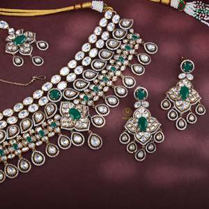 Ishita Polki Bridal Choker Set-Fine Jewelry Set - Product Image 1