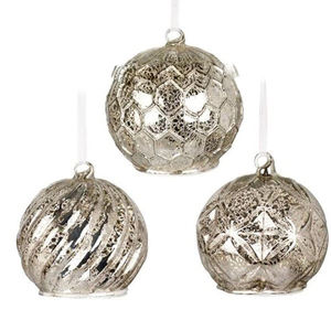 Ensemble de 3 boules de Noël à suspendre, vierges, de qualité supérieure, pour sublimation, avec différents motifs, pour les grossistes. - Product Image 1