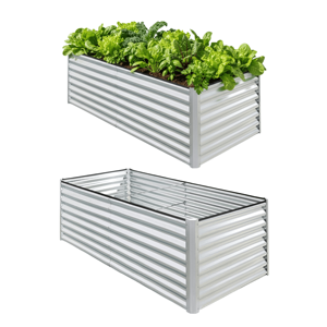 Bac à légumes surélevé en métal galvanisé pour l'extérieur, grand bac rectangulaire pour jardin potager GB003-24 - Product Image 1