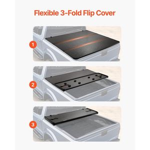 Copertura Tonneau Tri-Fold 6.75 per Ford F-250 F-350 Super Duty Styleside 1999-2024, Compatibile con Cassoni da 81-82 Pollici, Adatta per Motori 6.7 - Product Image 3