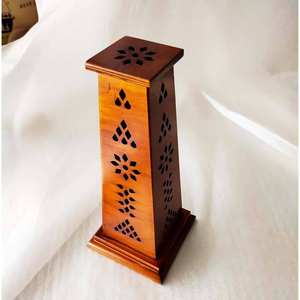 Quemador de Incienso de Madera Hecho a Mano, Soporte para Varillas de Incienso, Torre de Fragancia, Recipiente para Cenizas de Agarbatti, Calentador de Velas No Eléctrico - Product Image 1
