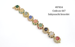 Bracelet en zircon cubique coloré, ton or, ovale, pierres précieuses multicolores, bijoux pour femmes, pour mariage et fêtes. - Product Image 2