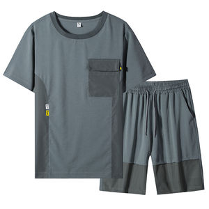 Ensemble short et chemise pour homme grande taille, personnalisable avec logo, vente en gros, avec poches, coupe oversize, idéal pour l'été - Product Image 4