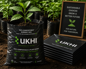 ถุงเพาะชำย่อยสลายได้ทางชีวภาพ UKHI ผลิตจาก PBAT PLA แป้งข้าวโพด เป็นมิตรต่อสิ่งแวดล้อม หนา 55 ไมครอน สำหรับการปลูกต้นไม้และการทำสวน - Product Image 2