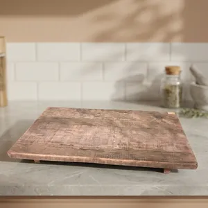Bandeja de Servir Rectangular Rústica Vintage de Madera Ecológica, Plato Decorativo de Madera Reciclada Hecho a Mano Estilo Rústico - Product Image 4