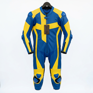 Combinaison de moto en cuir de vachette avec protections intégrales OEM & ODM - Product Image 4