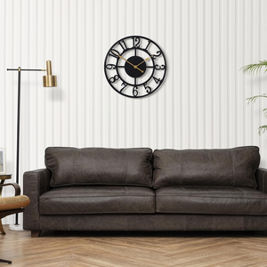 Reloj de Pared Negro con Números Arábigos, Funciona con Batería, Silencioso, Sin Tictac, Reloj Redondo Clásico para Sala de Estar, Oficina, Cocina, Dormitorio - Product Image 6