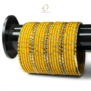 Conjunto de Joyería India para Niñas, Brazaletes de Acero Inoxidable con Cristales y Baño de Oro Amarillo, Moda Infantil para Fiestas y Bodas - Product Image 6