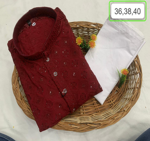Conjunto de kurta y pijama de rayón tradicional para hombre con diseño tejido subtil, ideal para bodas, fiestas y ocasiones informales. - Product Image 5