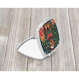 Compact Airedale Terrier Christmas Decorative <b>Makeup</b> <b>Mirror</b> Portable Folding Handheld Design Gift <b>for</b> Women and Girls - Product Image 2