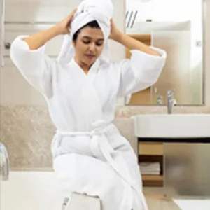 Batas de baño vintage de verano Tejido transpirable Técnicas lavadas - Product Image 1