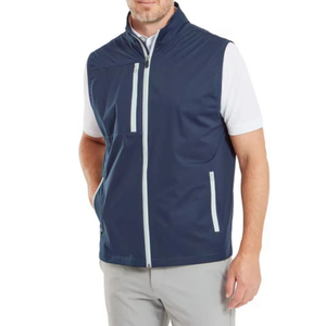 Men's Navy <b>Blue</b> Windproof <b>Vest</b> Stand Collar Zipper Sleeveless Lightweight Sporty Embroidery Front Quick Dry Breathable Winter - Product Image 1