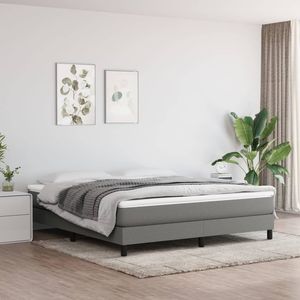 Cadre de lit en tissu gris foncé 100% polyester, rembourré avec du contreplaqué et du bois d'ingénierie - Product Image 1